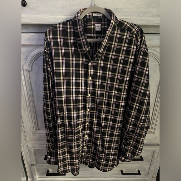 Peter Millar Black & Purple Plaid Cotton Lightweight Long Sleeve Button Down - Picture 1 of 7